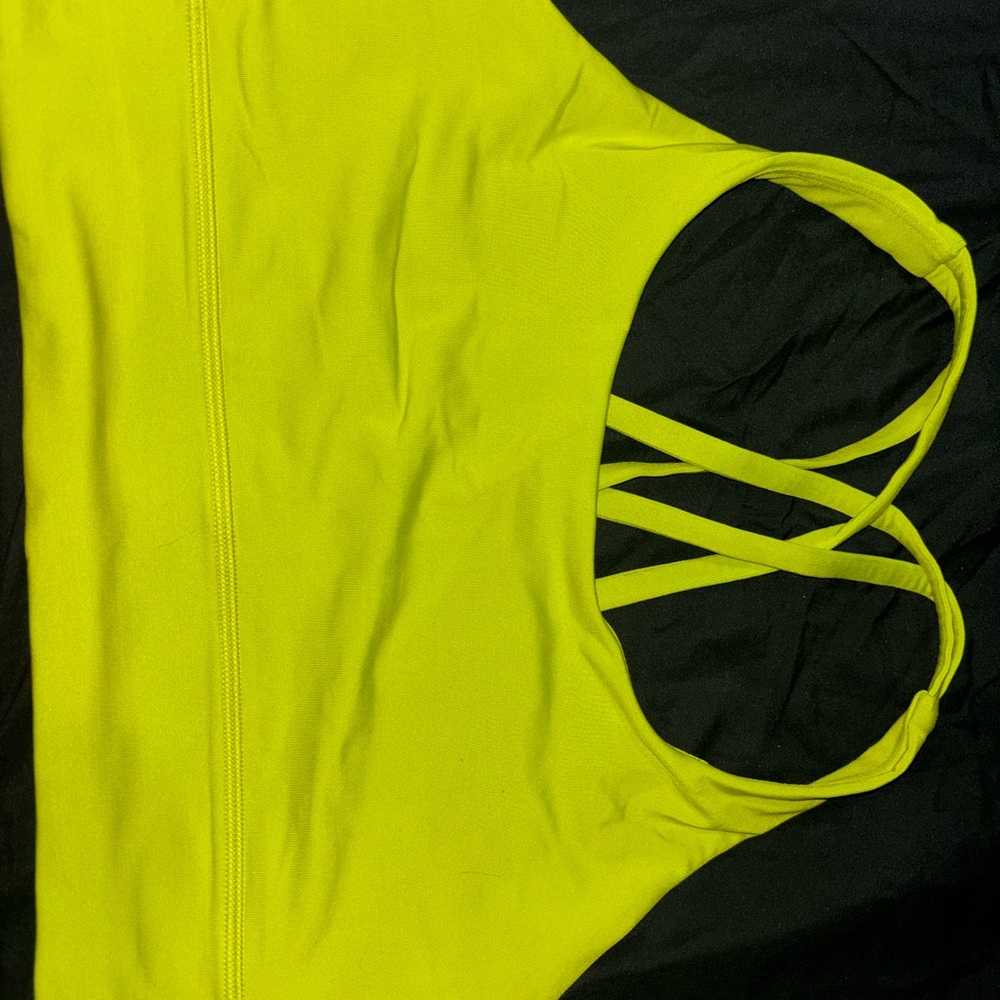 Lululemon Neon Yellow Strappy Sports Bra